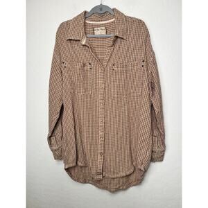 Free People Freddie Menswear Shirt Size Medium Brown Fall Colors